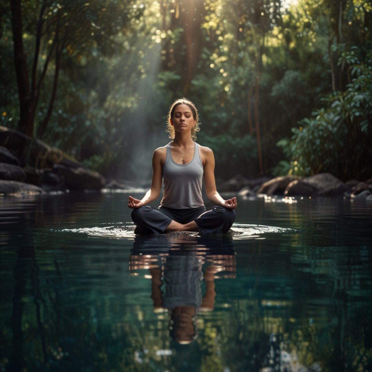 Persona realizando una práctica corporal consciente