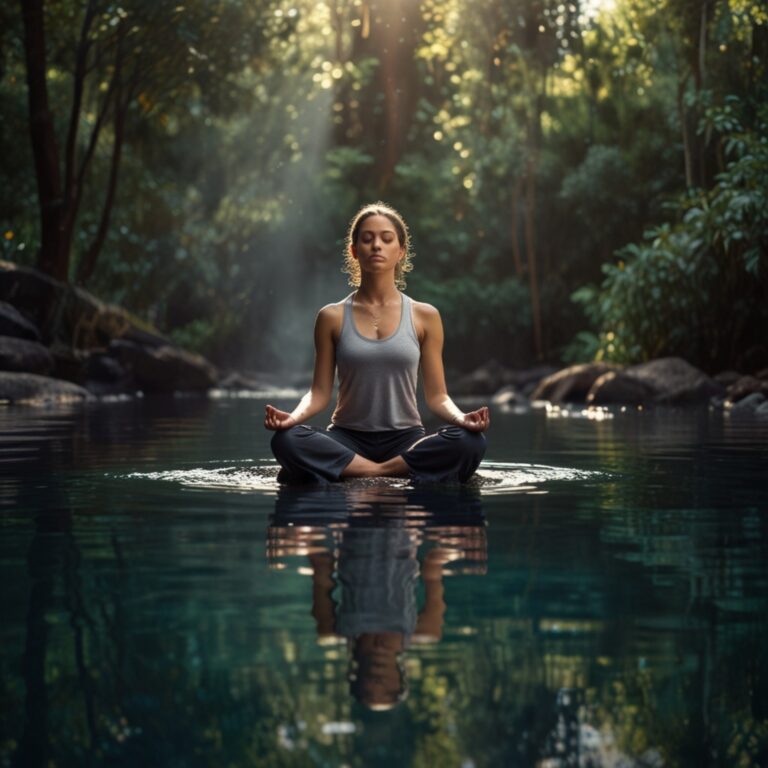 Persona realizando una práctica corporal consciente
