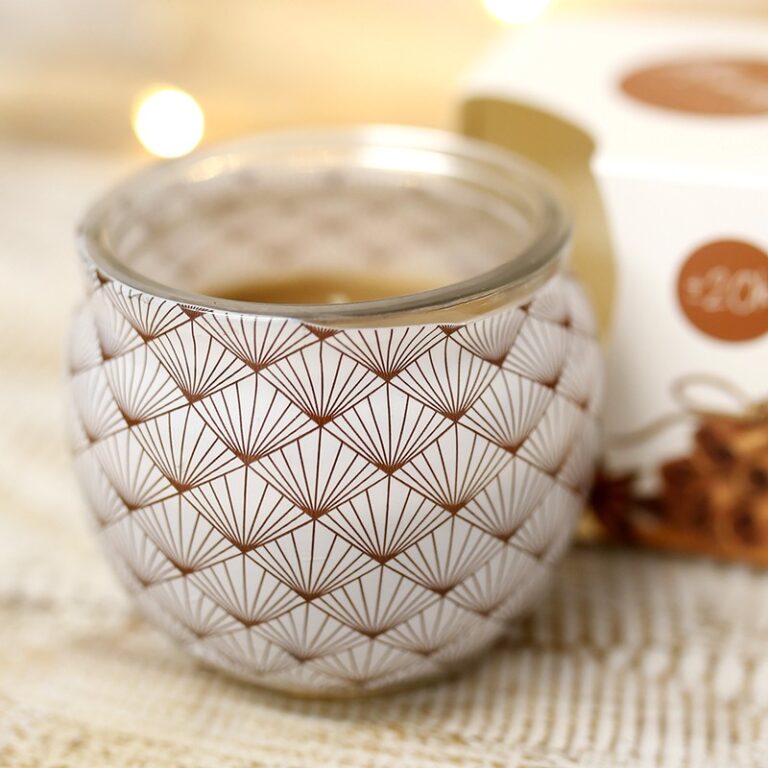 Canela – 3 velas aromáticas en cristal estampado