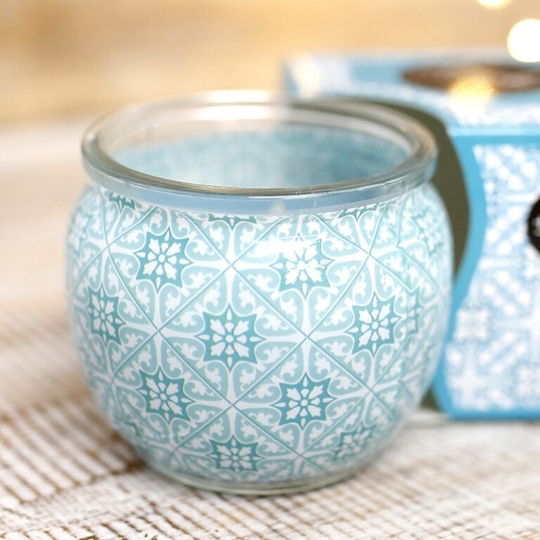 Lino fresco – 3 velas aromáticas en cristal estampado