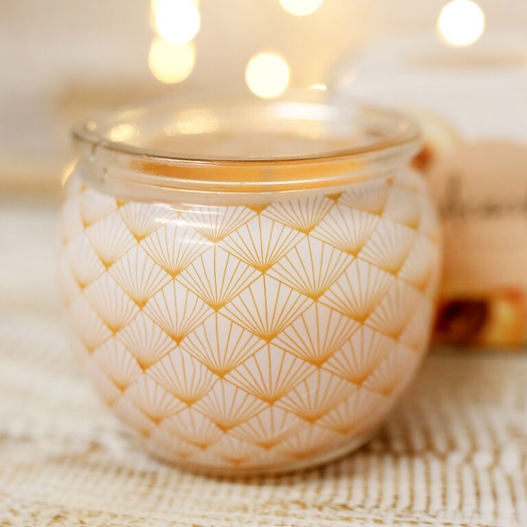 Melocotón – 3 velas aromáticas en cristal estampado