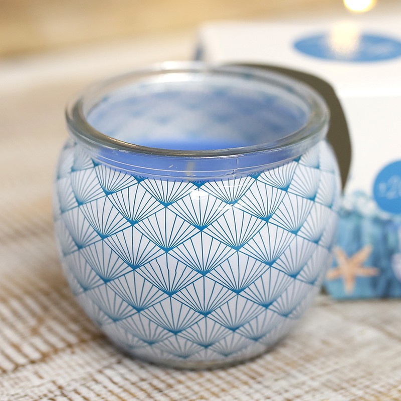 Océano – 3 velas aromáticas en cristal estampado